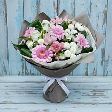 Букет цветов из:  Герберы, Альстромерии и Хризантемы в Псотино