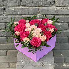 Цветочная композиция из Розы в коробке в Псотино