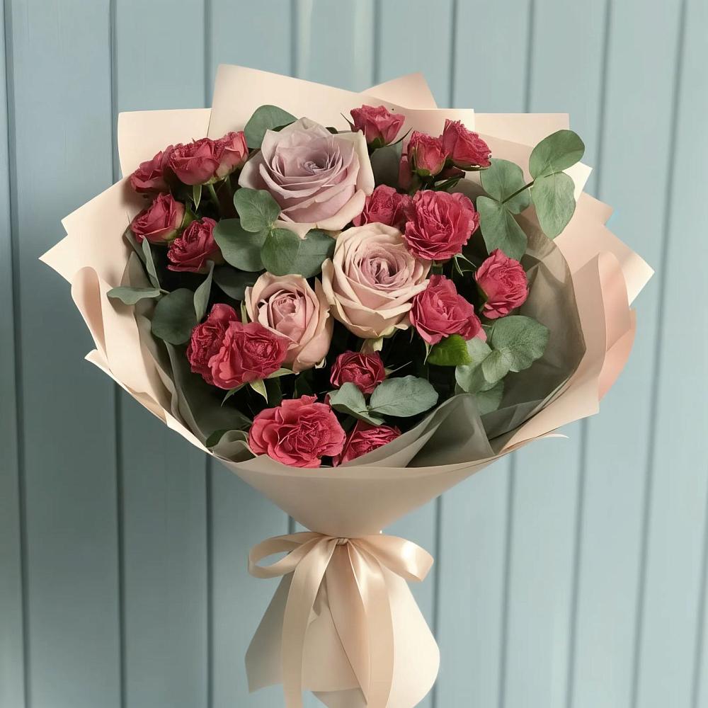 Букет цветов из: Гвоздики и Розы в Псотино