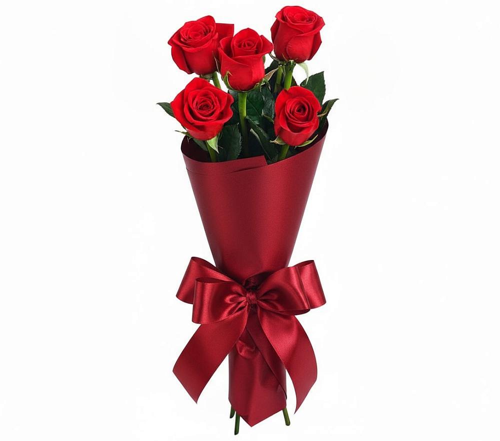 Букет 5 Красных роз Эдлесс Лав в Псотино