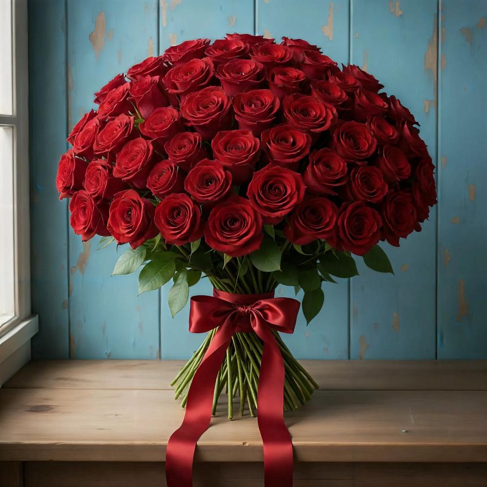 Букет Красные розы Блэк Меджик в Псотино