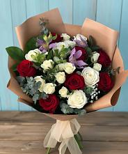 Букет цветов из:  Розы и Альстромерии #REPLACE_PRED# Псотино