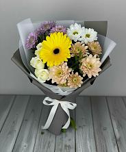 Букет цветов из:  Розы, Герберы и Хризантемы в Псотино