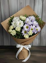 Букет цветов из:  Хризантемы и Розы #REPLACE_PRED# Псотино