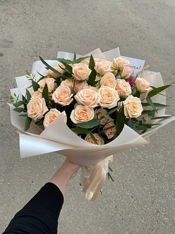 Букет Кремовые розы Латте в Псотино