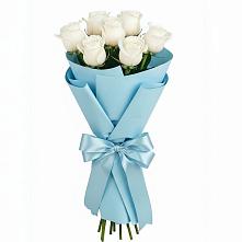 Букет 7 белых роз Проуд в Псотино