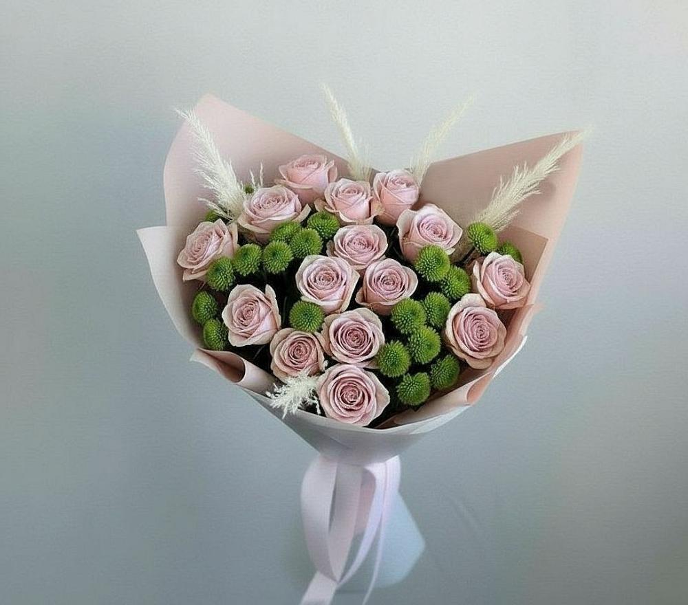 Букет цветов из: Розы и Хризантемы в Псотино