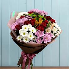 Букет цветов из:  Розы, Хризантемы и Альстромерии в Псотино