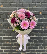 Букет цветов из:  Герберы и Хризантемы в Псотино