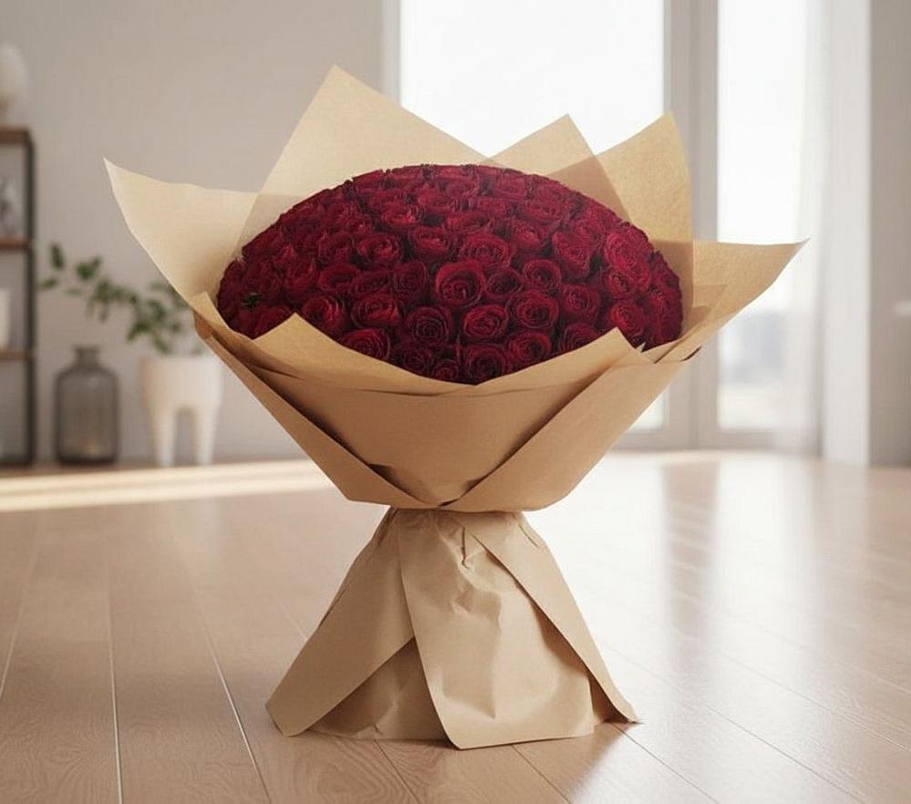 Букет 101 Красная роза в Псотино
