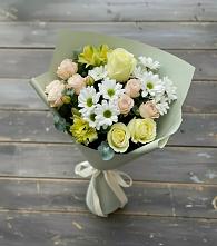 Букет цветов из:  Альстромерии, Розы и Хризантемы в Псотино