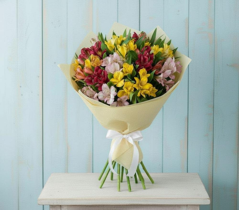 Букет цветов из: Альстромерии в Псотино