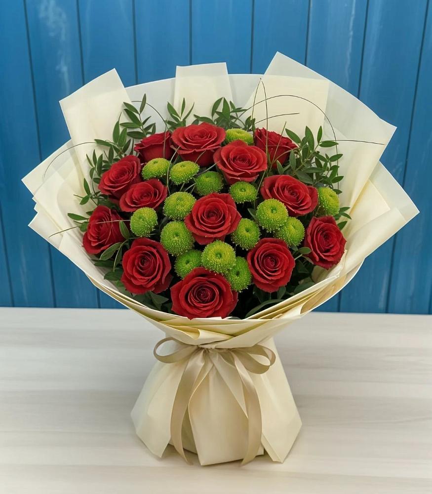 Букет цветов из: Розы и Хризантемы в Псотино