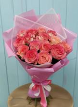 Букет 15 Розовых роз Равель в Псотино